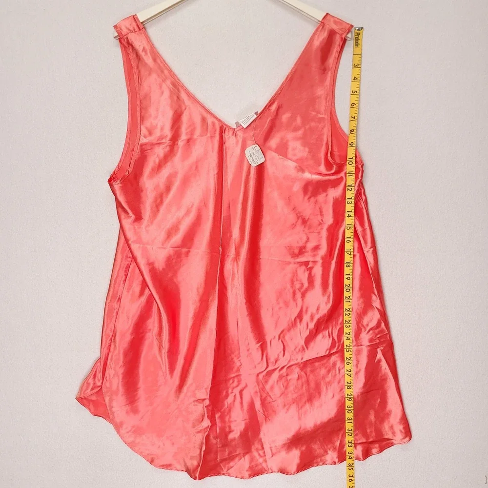 Intimate Pleasures Vintage Coral Pink Satin Chemise Nightgown Plus Sz 18/20 NWT